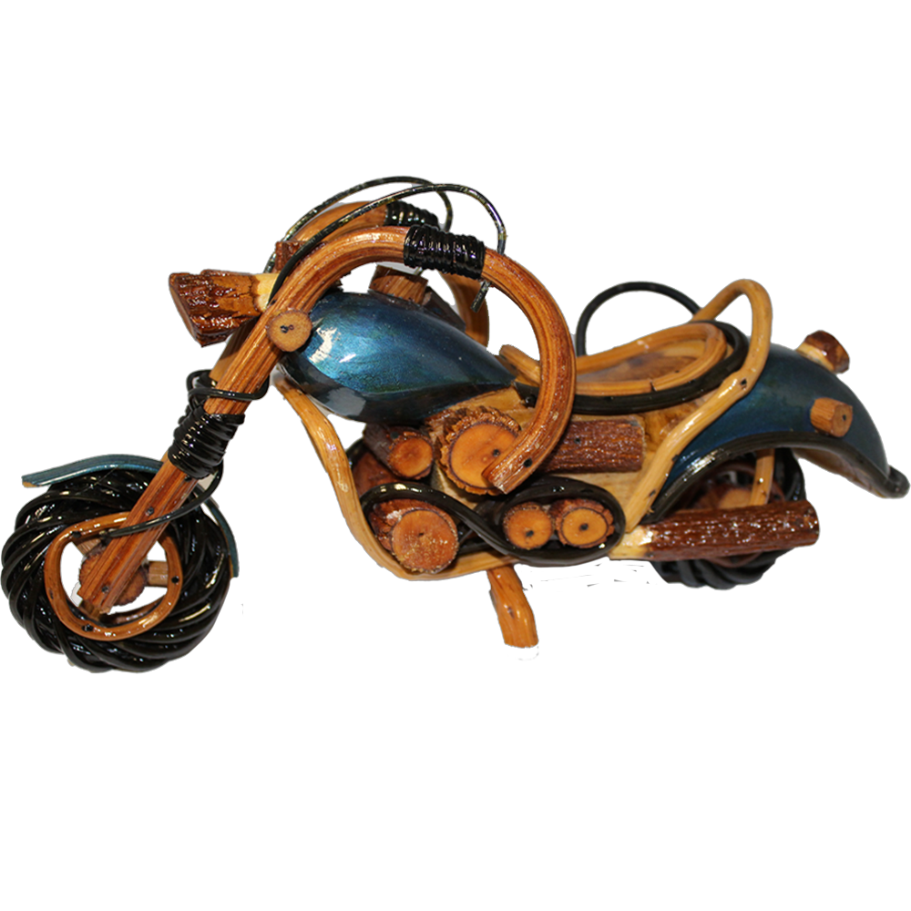 Handcrafted Wooden Motorcycle Blue - MTB002B