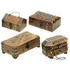 Wood & Iron Boxes - Set of 4 all different shape and size