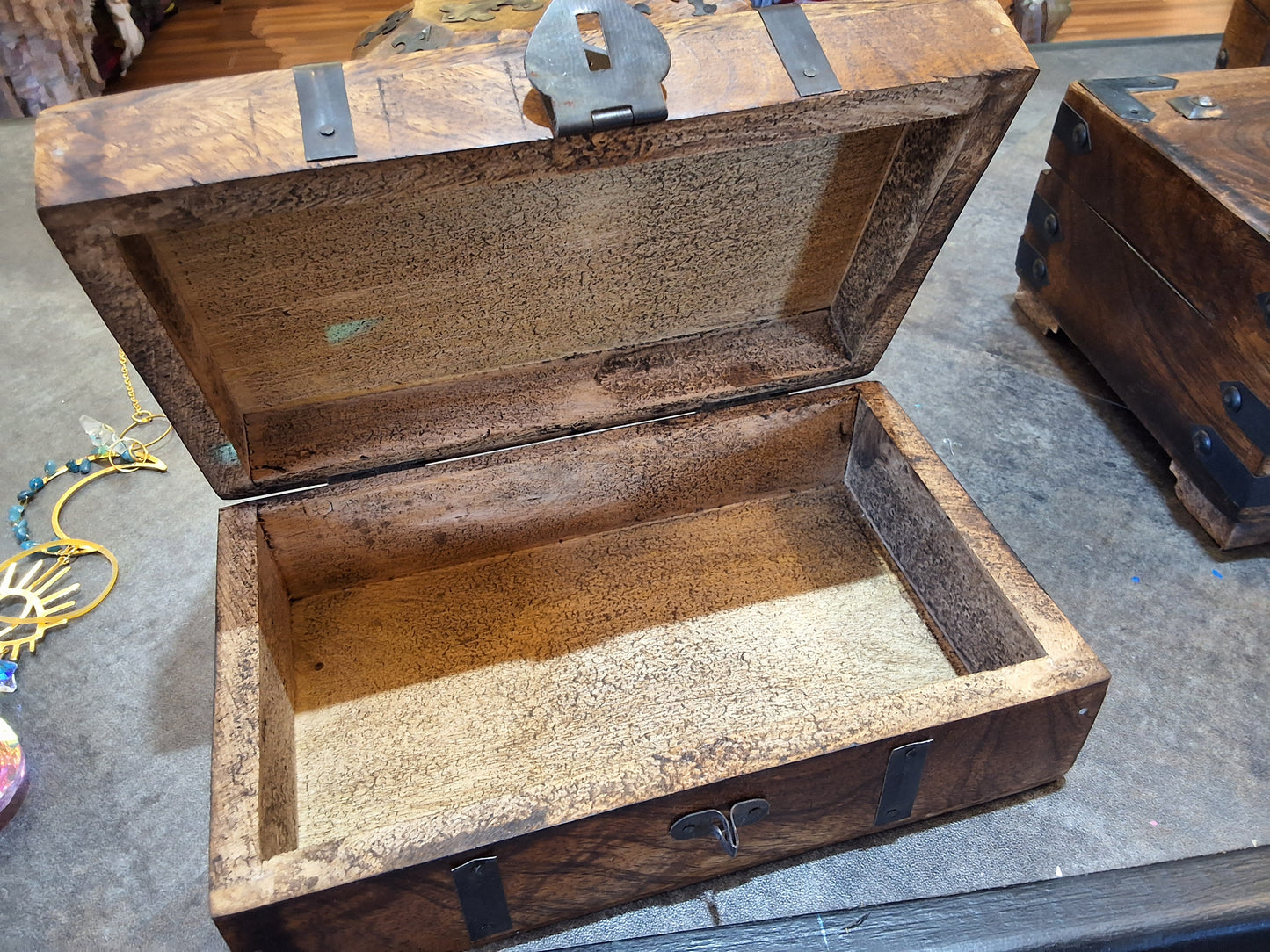 Wooden Multi-Band Treasure Box For Keepsakes And Secrets