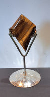Tigers Eye Zodiac Stand On Metal Base Home Decor Accent