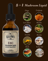 Eight Mushroom Tincture With Lion's Mane Reishi Chaga Cordyceps Shiitake Maitake