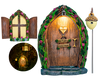 Fairy Door and Window for Trees with Light yard art