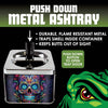 Smokezilla Push Down Metal Ashtray Assortment- 6/Display
