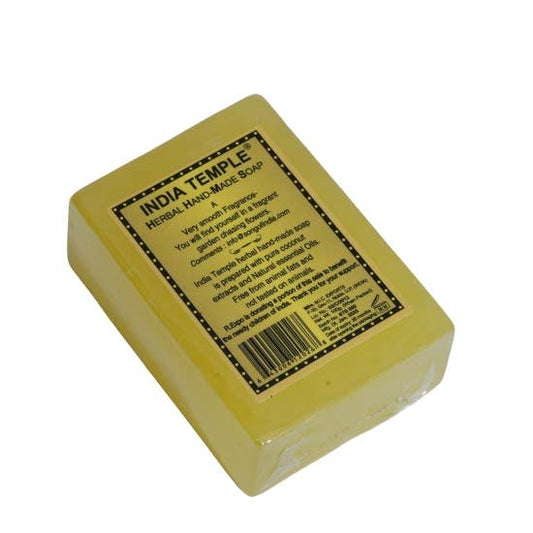 India Temple Herbal Handmade Soap 100 Grams Silky Smooth Skin Glycerin Fragrance