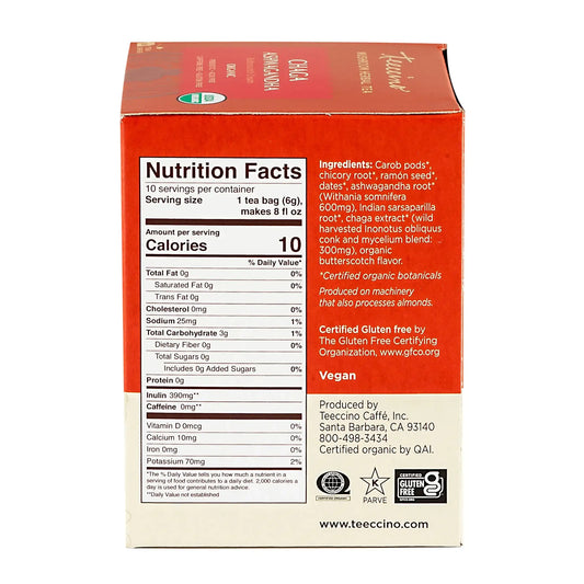 Chaga Ashwagandha Mushroom Herbal Tea
