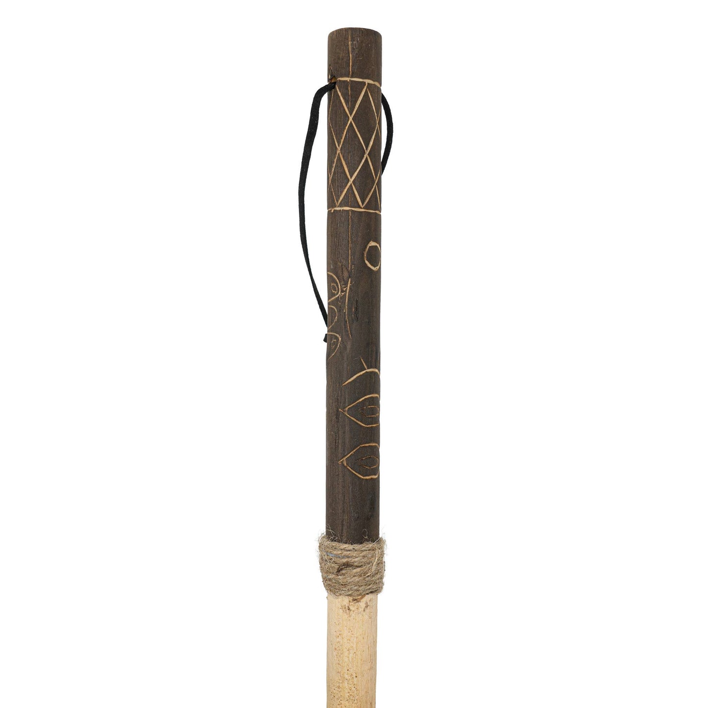55 Inch Carved Totem Walking Stick With Compass Outdoors
