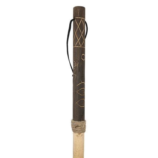 55 Inch Carved Totem Walking Stick With Compass Outdoors
