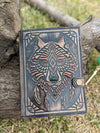 Wolf Embossed Leather Journal with 200 Handmade Pages