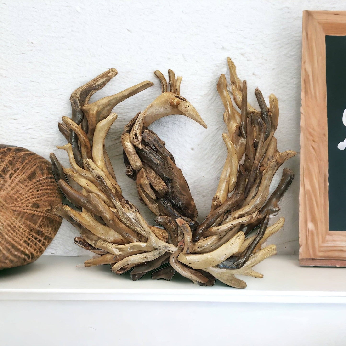 PEACOCK - DRIFTWOOD WALL ART