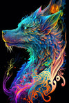Dragon Wolf Cosmic Tapestry 39x59