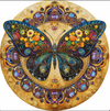 Art Nouveau Butterfly Wall Accent Tambourine and Ribbon