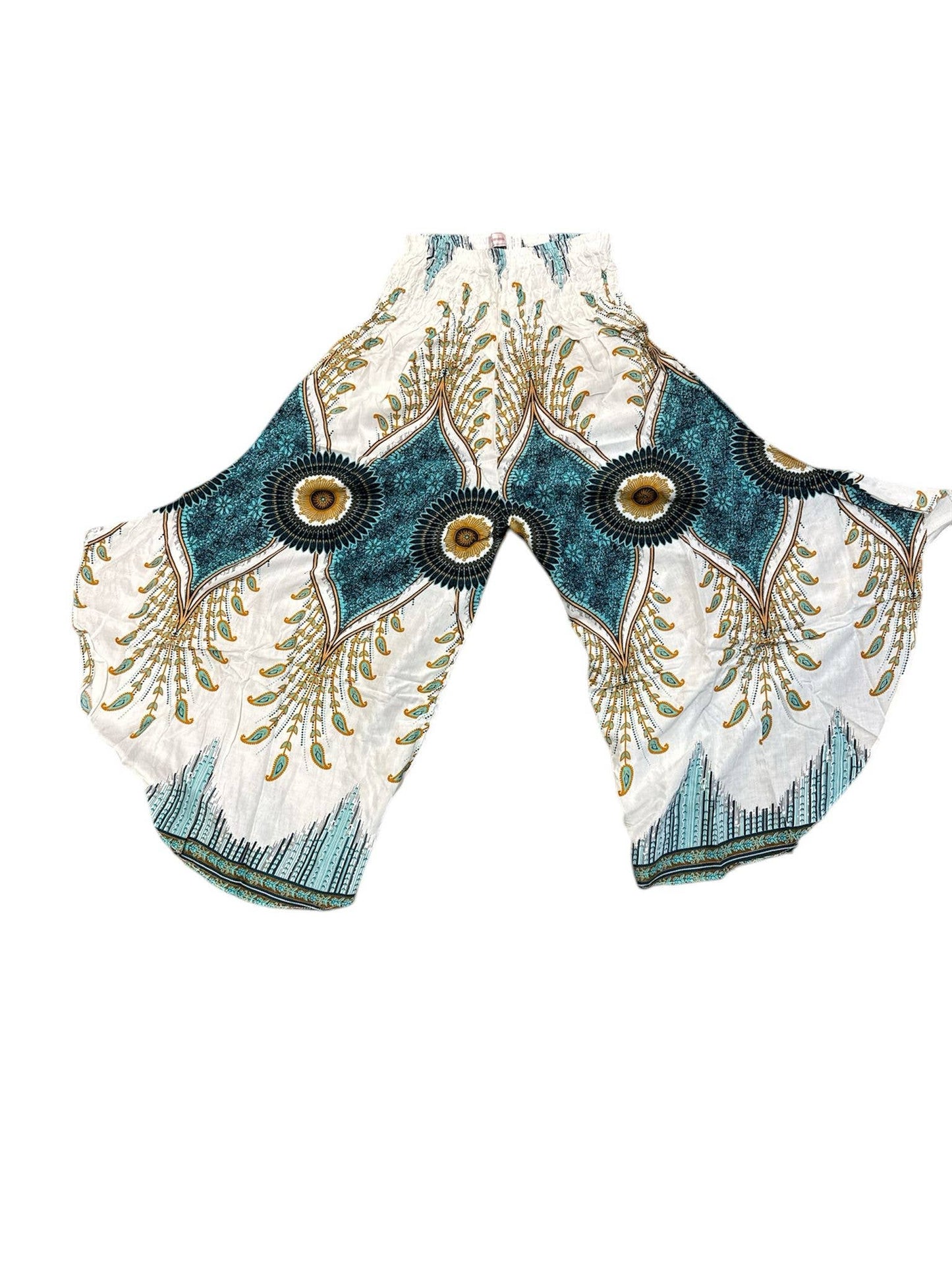 Rayon White Blue Eye Floral Pant - KTB450