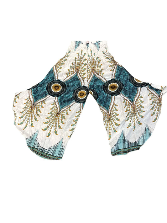 Rayon White Blue Eye Floral Pant - KTB450