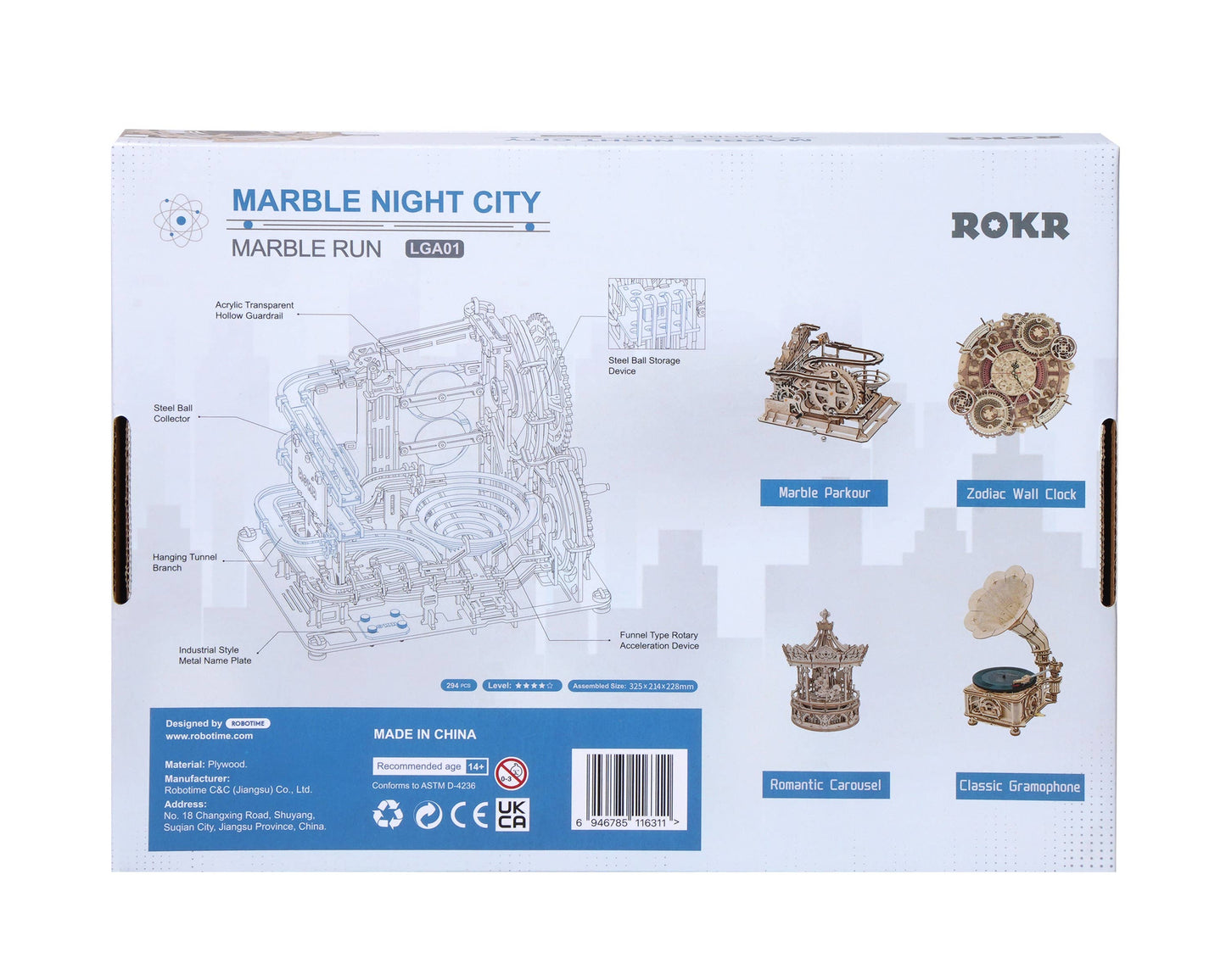 Marble Night City 3D Wooden Mechanical Model