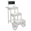 White 3-Tier Fir Wood Plant Stand with Chalkboard