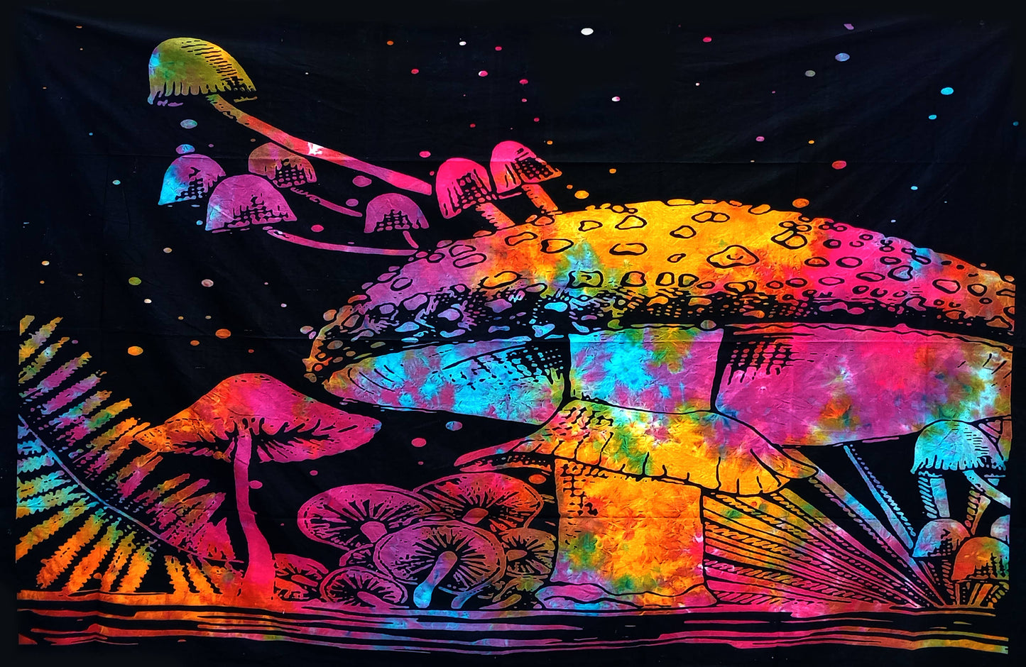 Psychedelic Mushroom Tye Dye Twin Tapestry