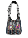 Purple Sun Lotus Bag Cotton Patchwork Tote With Two Pockets Multi Color Design RIB25827