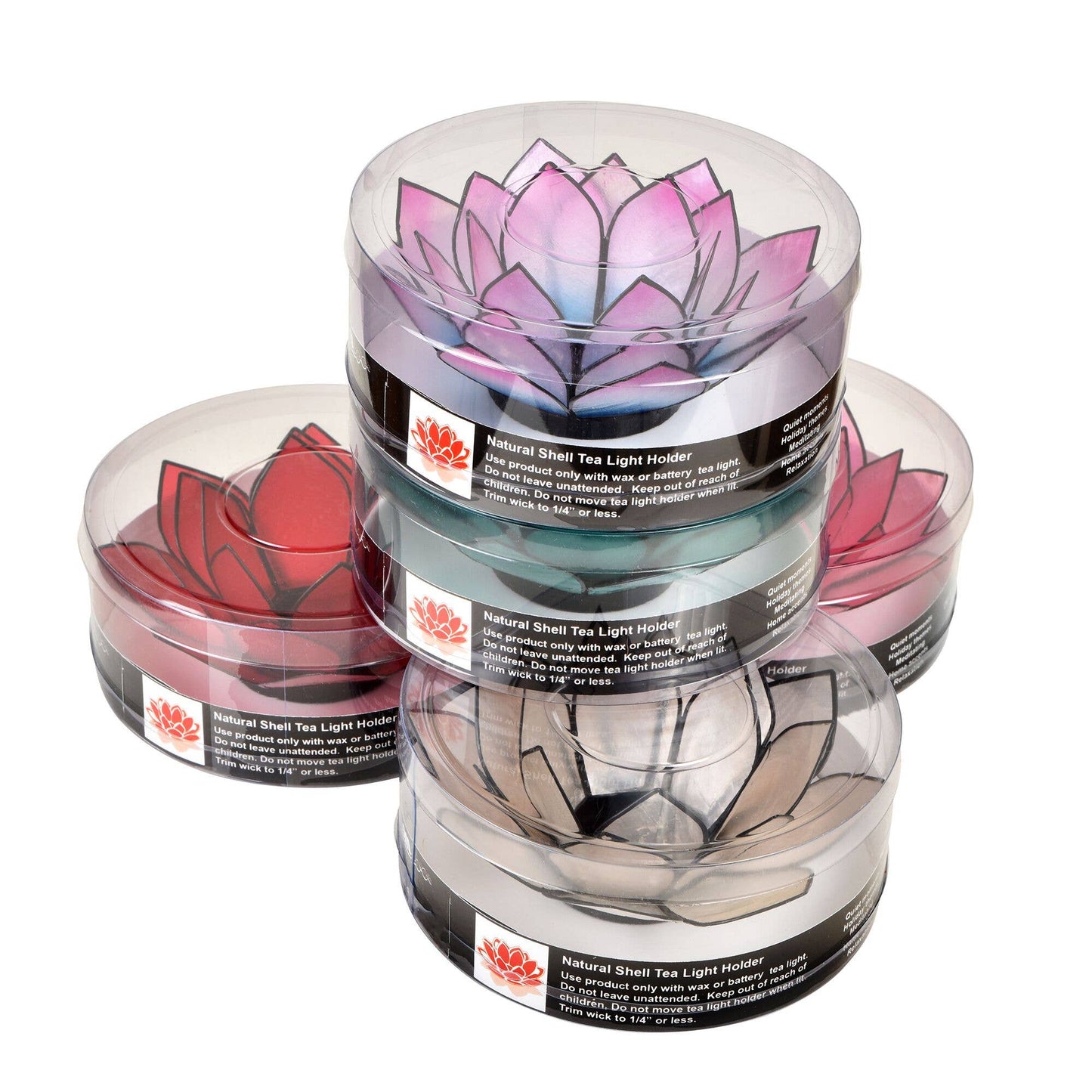 Pink & Turquoise Lotus T Light