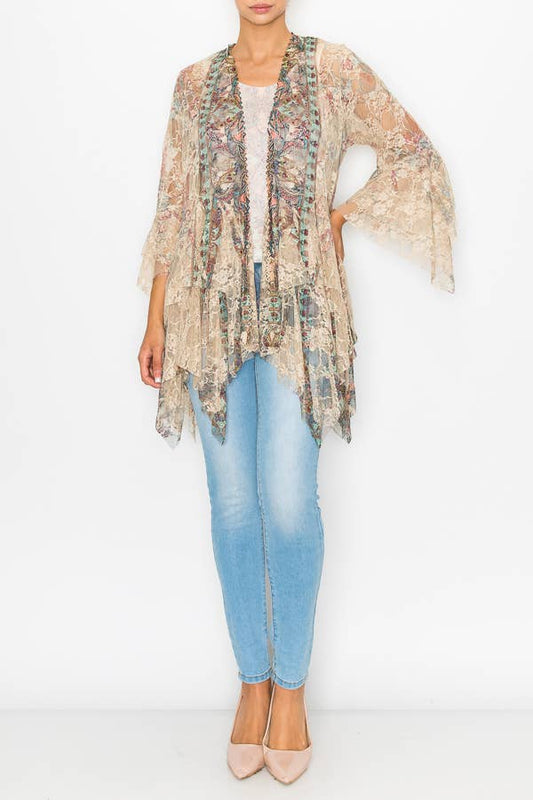 Classic All Lace Cardigan with Tiered Layers