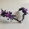 Handcrafted Black Gothic Floral Crown Moon Tiara Headpiece