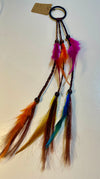 Feathered Ponytail Holders Colorful Feather Hair Accessories for Fun Fashion Statement