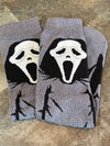 Ghost Face Calf High Socks Spooky Cozy Halloween Footwear