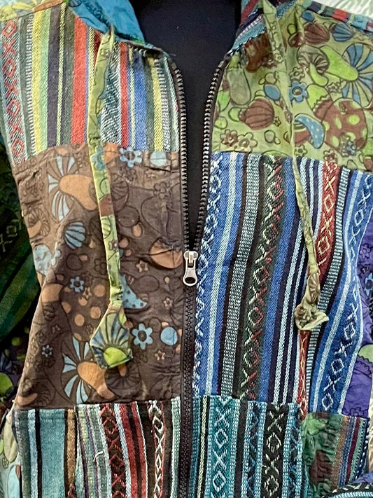 Himalayan Kathmandu Handcrafted Hooded Jacket Nepalese Artistry