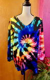 V Neck Tie Dye Ladies Shirt