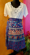 Boho Elephant Print Wrap Skirt
