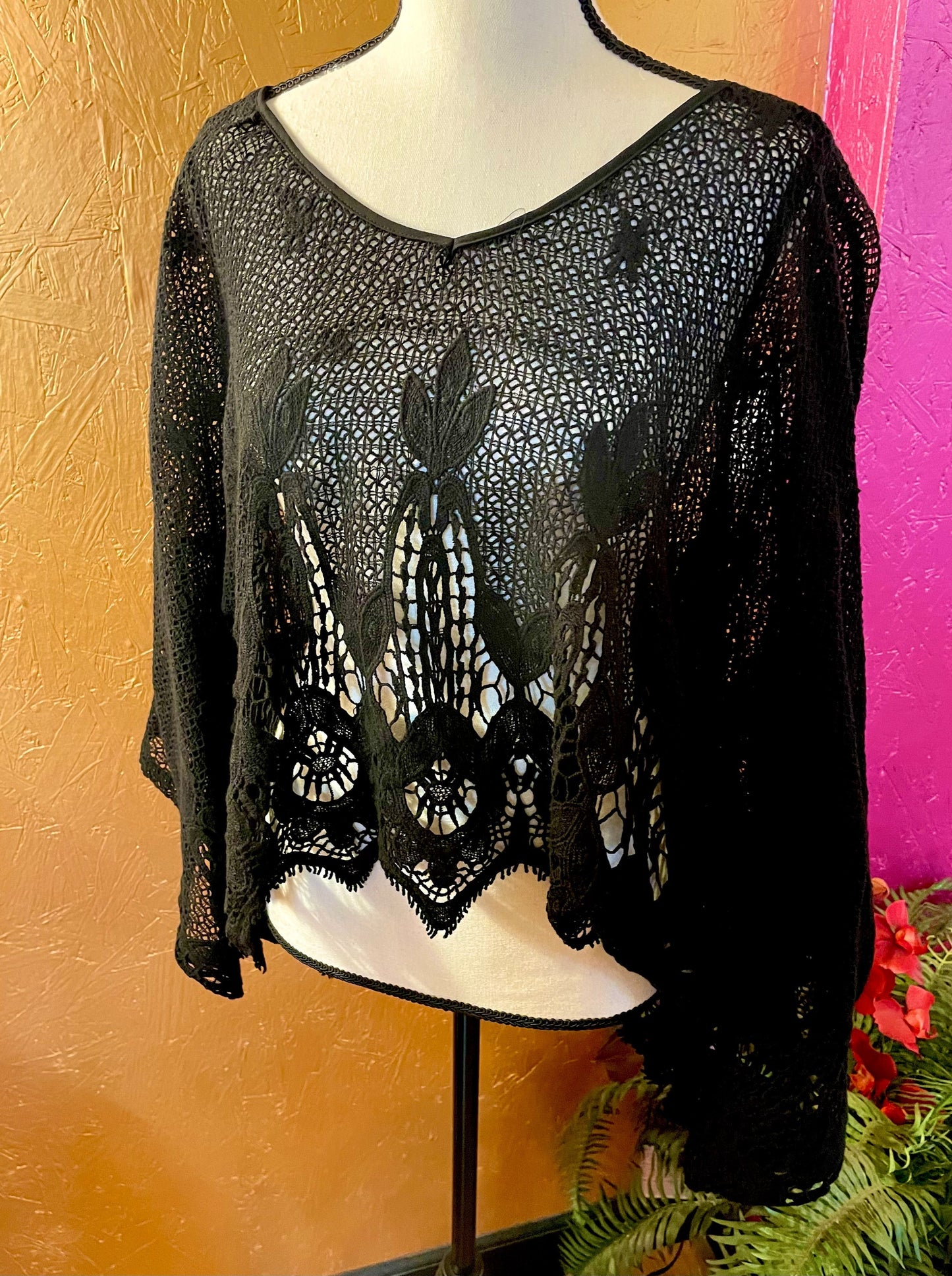 Crocheted Bat Wing Top
