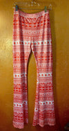 Red Print Flare Leggings