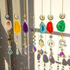 Crystal Sun Catchers With Prism Pendants Agate Slices