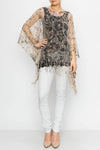 MESH WITH SEQUIN PONCHO TOP