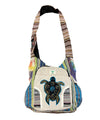 Hemp Zip and Side Pocket Swirl Embroidered Turtle Bag RIB2270