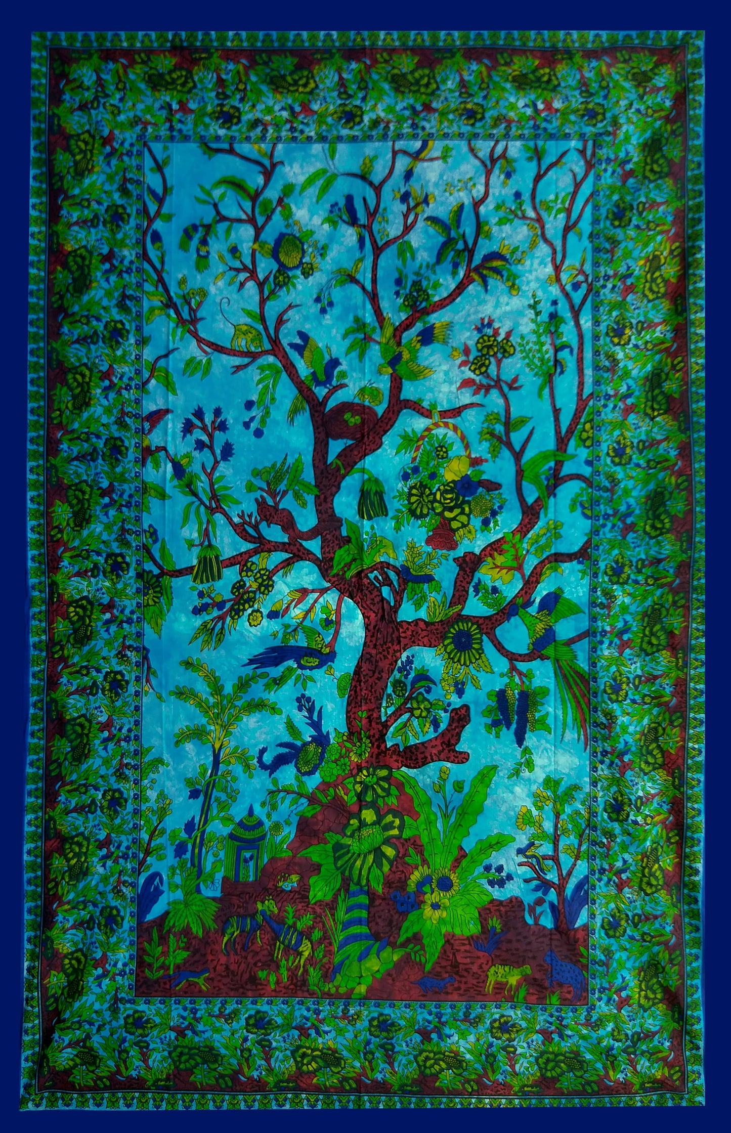 Queen Turquoise Tree of life Tapestry B327D