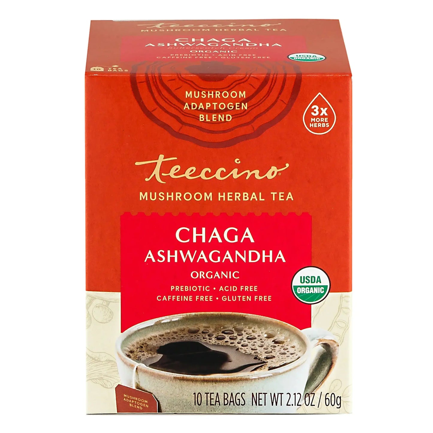 Chaga Ashwagandha Mushroom Herbal Tea