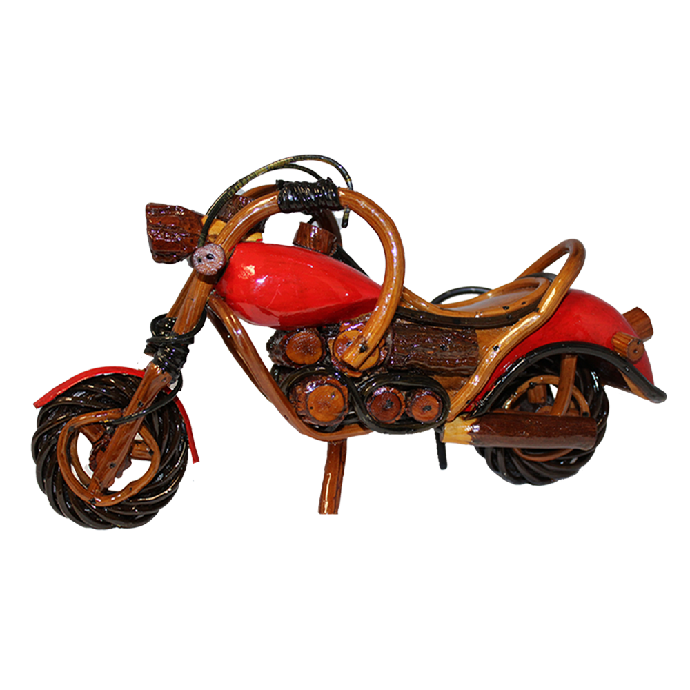 Handcrafted Wooden Motorcycle Red - MTB002D
