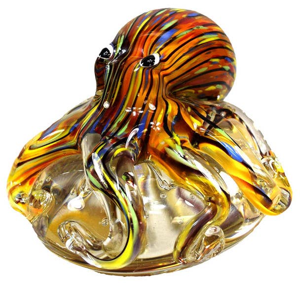 Glass Octopus Brown 4"