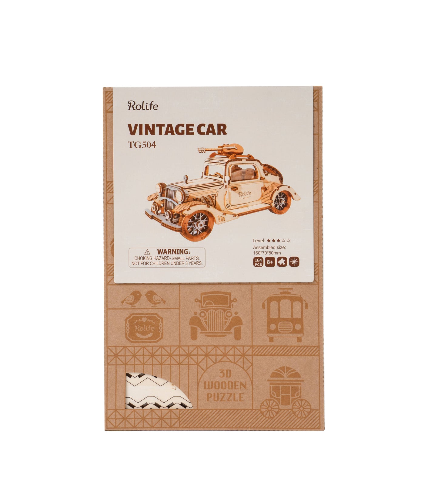 Rolife 3D Wooden Puzzle DIY Vintage Car Model