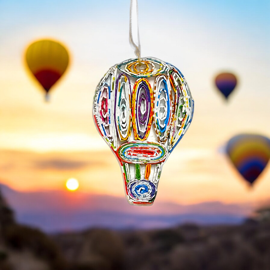 Hot Air Balloon Ornament - Recycled Paper