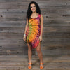 Boho Hippie Fringe Mini Dress Hand Tie Dye, Flowy, Soft