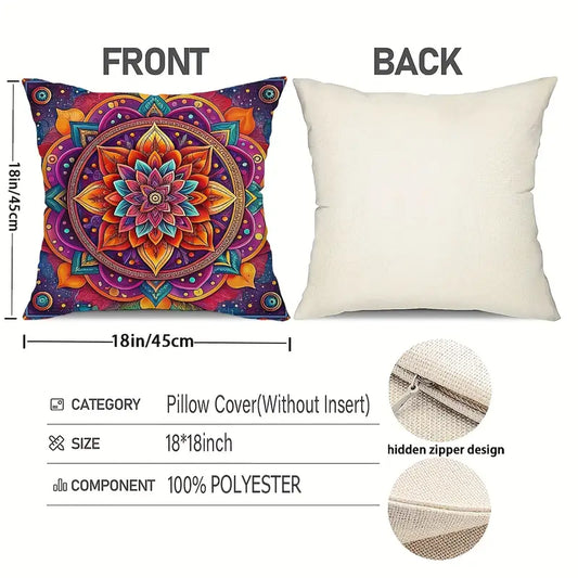 Beautiful Mandala Pillow Cover by Enchanted Bazaar Decor