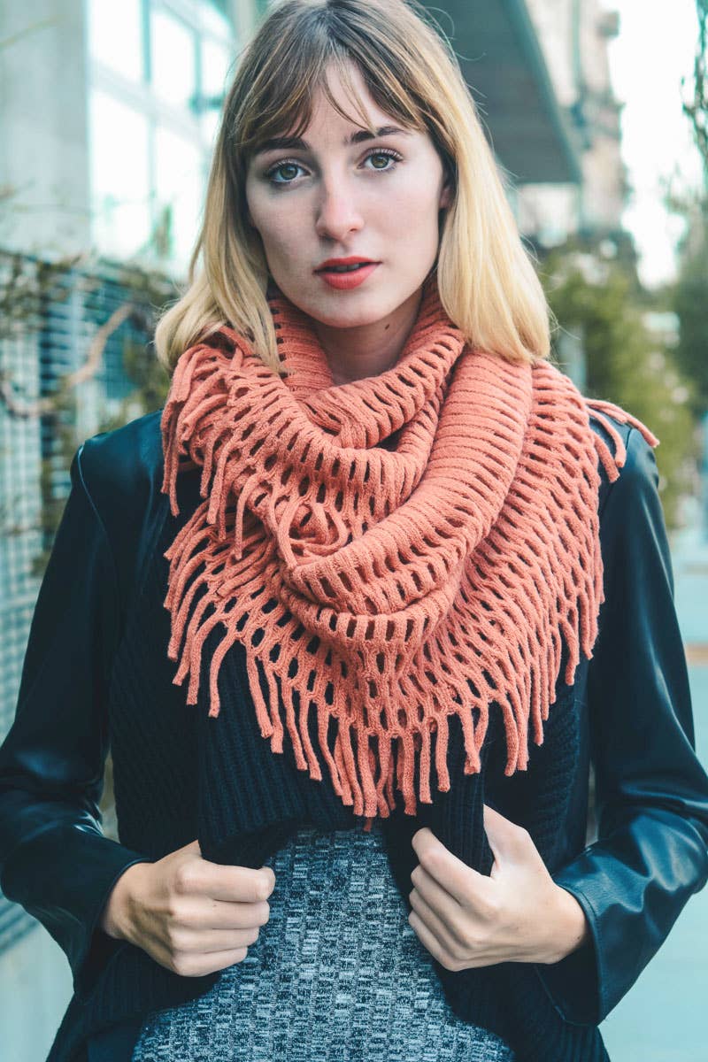 Tassel Fringe Knit Infinity Scarf – Cozy & Stylish 🧣