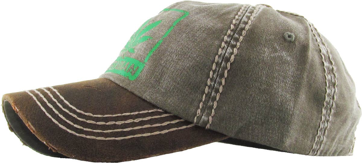 MARIJUANA LEAF VEGETERIAN VINTAGE BALLCAP