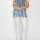 Soft Relaxed Tank With Delicate Floral Laced Hem NAVY