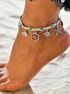 Starfish & Shell Charm Sea Wave Anklet Ankle Bracelet