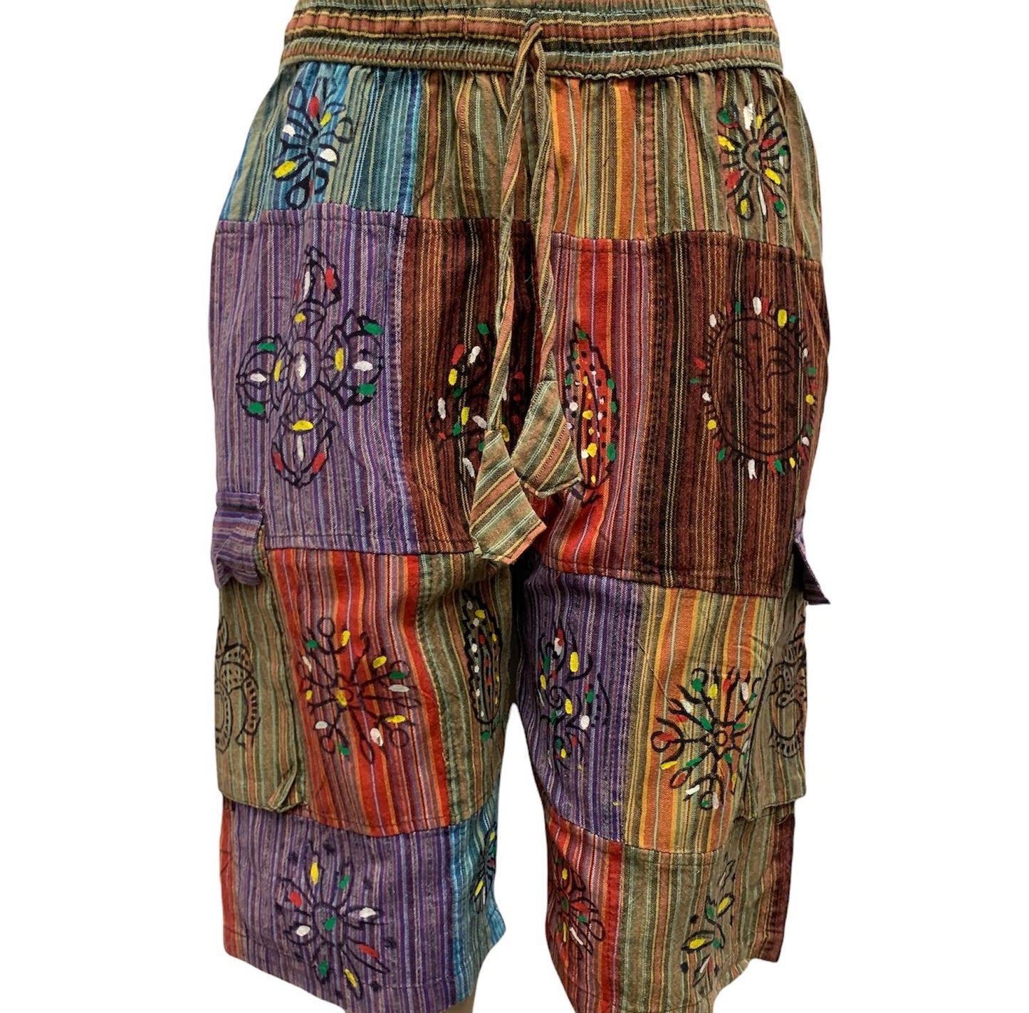 Patchwork Drawstring Half Pant - D155