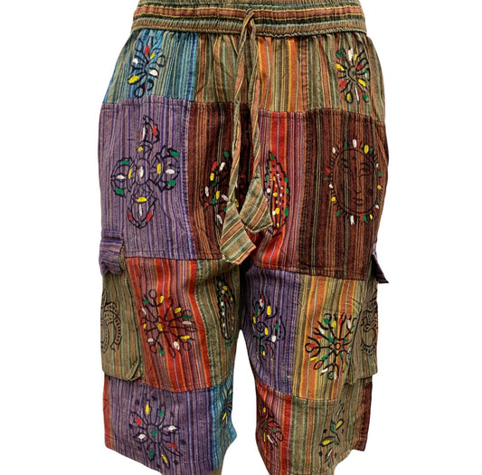 Patchwork Drawstring Half Pant - D155