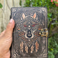 Wolf Embossed Leather Journal with 200 Handmade Pages