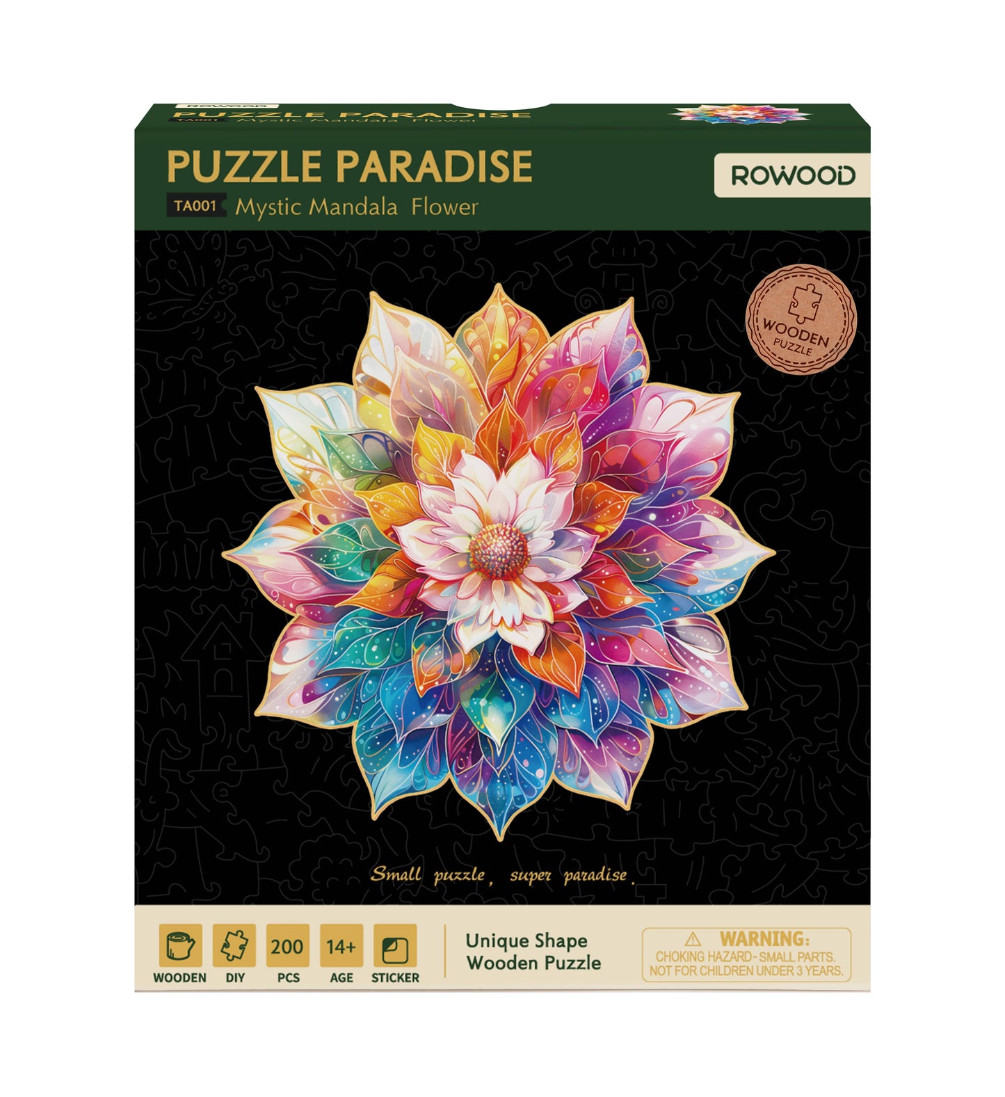 Rosewood Mystic Mandala Flower 2D Wooden Puzzles
